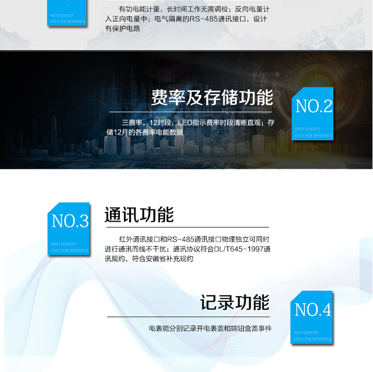 主要技術(shù)參數(shù)
型號            DDSF110
名稱            單相電子式多費率電能表
準(zhǔn)確度等級         1級      2級
額定電壓（V）     220
基本電流（A）   1.5(6)A  2.5(10)A  5(20)A  5(30)A  10(40)A  15(60)A  20(80)A 
啟動電流         0.4%Ib
日計時誤差（s/d）:  ≤0.5
外形尺寸（mm）  170×109×62
額定頻率（Hz）    50
