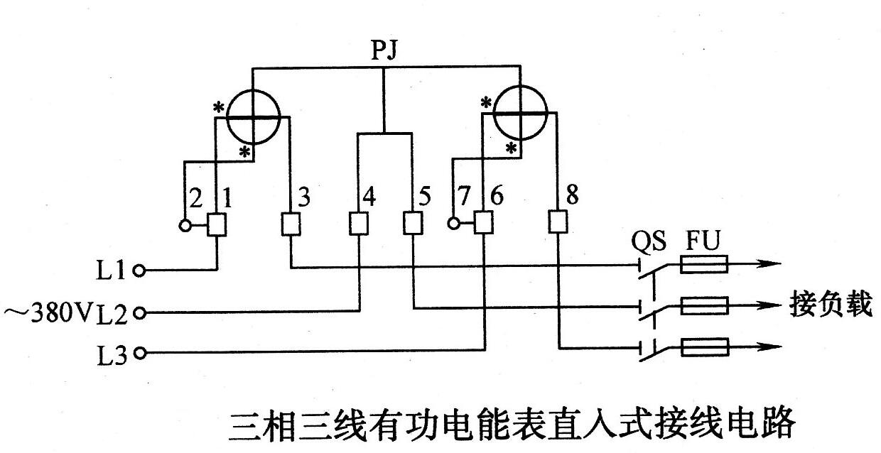 三相電表接線圖無(wú)零線